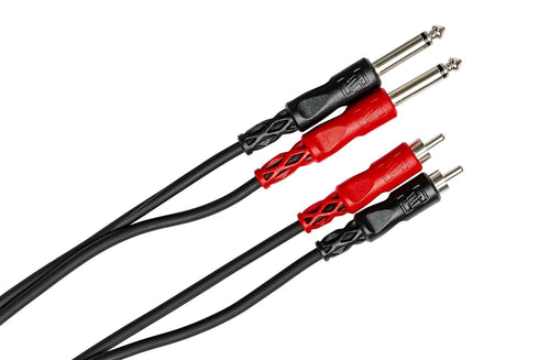 Hosa Stereo INTERCONNECT Cable, RCA 1/4" Male, Black, 3.3 Feet (HOS CPR201)...