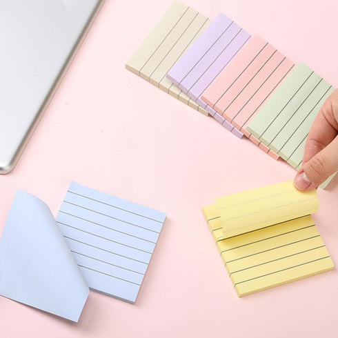 Mr. Pen- Lined Sticky Notes 3x3, 12 Pads, 720 Sheets in Total, Morandi Colors, Sticky Notes with Lines, Sticky Note Pads, Sticky Pads, Sticky Note...