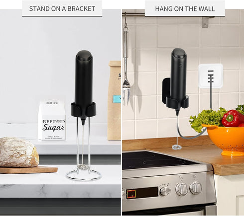 Rechargeable Milk Frother Handheld, Electric Foam Maker with with Wireless Charging Base Frother Drink Mixer with Stands for Coffee, Lattes, Cappu...