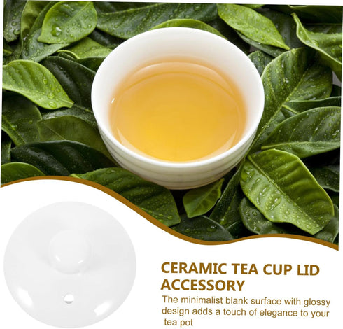 PRETYZOOM Tea Cup Lid Tea Kettle Tea Pot Accessory Home Supply Replacement Lid for Tea Cup Retro Teacup Lid Replacement Tea Cup Cover White Teapot...