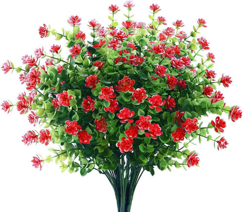 GREENRAIN Artificial Flowers Outdoor Fake Flowers for Decoration UV Resistant No Fade Faux Plastic Plants Garden Porch Window Box Décor (6 Bundles...