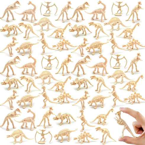 Qiuttnqn 60 Pack Dinosaur Fossil Skeletons,Plastic Figures Dino Bones,Dinosaur Skeleton Toys for Dino Sand Dig,Science Play,Party Favor,12 Styles...
