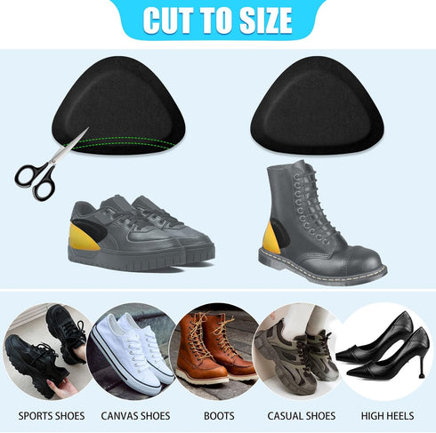 4 Pair Leather Heel Pads, Heel Grips Liner Cushions for Heel Pain Relief, Inserts for Women/Men Loose Shoes Improved Shoe Fit and Comfort (Black)...