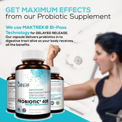 Probiotics for Women Vaginal Health, Urinary Tract Health, Yeast Infection & UTI I 40 Billion CFU Active Prebiotics and Probiotics for Women I She...
