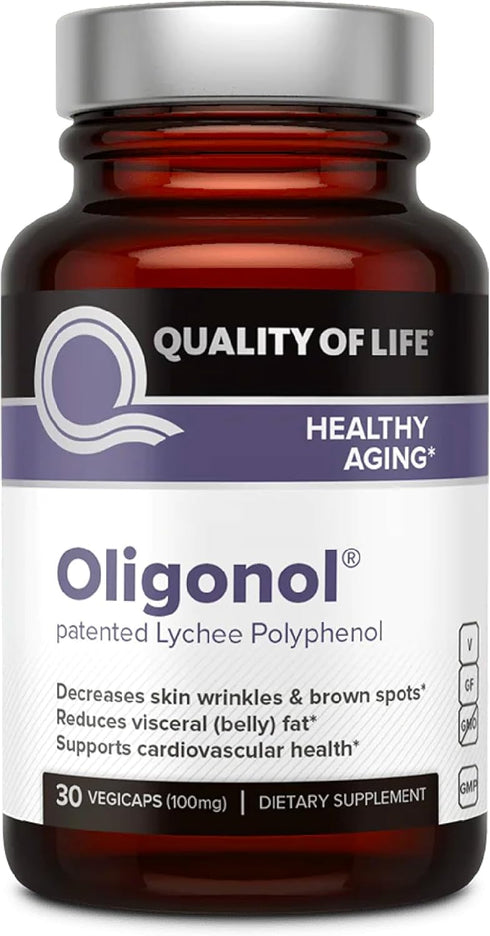 Quality of Life - Premium Anti Aging Supplement- Promotes Cardiovascular Health, Circulation & Youth - Oligonol - includes Antioxidants- Lychee Fr...
