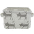 Mziart Small Foldable Canvas Storage Basket with Handles, Cotton Linen Storage Bin Organizer for Nursery Kids Shelves & Desks (Grey Cat)...