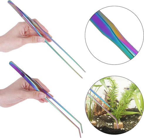 Aquarium Tools Kits 13 Inch Aquatic Plant Aquarium Tools Stainless Steel Tweezers Scissors Spatula Kit Scissors Aquarium Supplies for Tank Clean (...