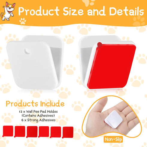 12 Pcs Wall Pee Pad Holder Dog Potty Training Pad Holder Sticky Pee Pad Wall Clip Transparent Adhesive Clips for Hanging Pee Pad Dog Training Pad ...