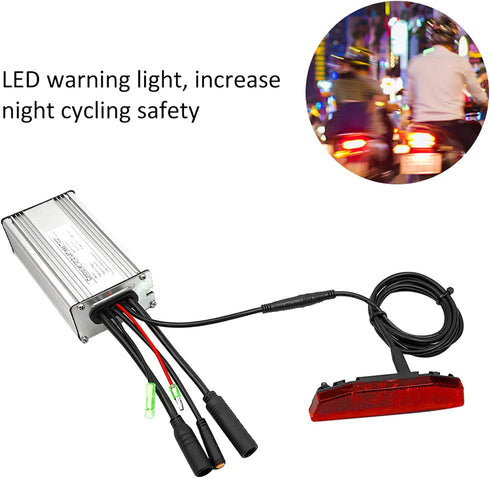 E?Bike Tailight, Bike LED Warning Light LED Riding Equipment Waterproof Connector Ebike Tail Light Ebike Tail Light E Bike Tail Light 2 Pin Red...