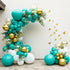 Teal Balloon Garland Kit with Gold Butterflies – Turquoise, Blue and Green, White & Gold Balloons in 18", 12", 5" Sizes – for Graduation, Baby Sho...