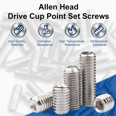 MroMax 50Pcs M3 x 4mm Flat Set Screw, 304 Stainless Steel Internal Hex Allen Head Drive Cup Point Set Screws Silver Socket Grub Screws for Towel R...