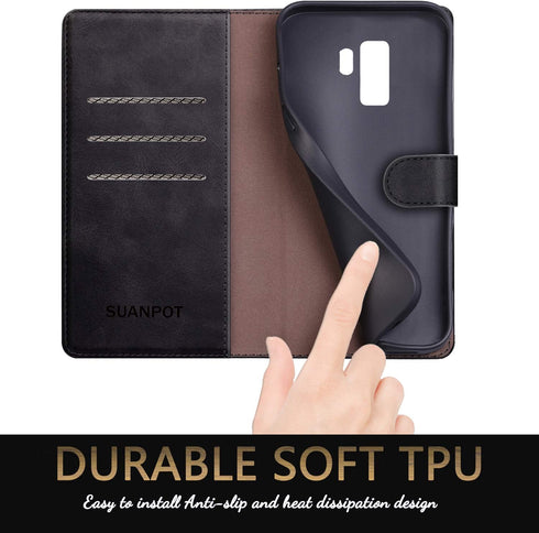 SUANPOT for Samsung Galaxy S9+ / S9 Plus 6.2 (Non S9 5.8") Leather Wallet case with RFID Blocking Credit Card Holder,PU Flip Folio Book Cell Phone...