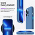 ORNARTO Compatible with iPhone 13 Pro Max Case 6.7", Slim Liquid Silicone 3 Layers Full Covered Soft Gel Rubber Case Cover 6.7 inch-Blue...