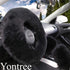 Fashion Fluffy Steering Wheel Covers for Women/Girls/Ladies Australia Pure Wool 15 Inch 1 Set 3 Pcs (Black)...