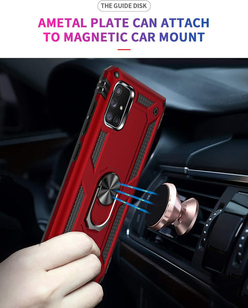 Military Grade Drop Impact for Samsung Galaxy A71 5G Case 360 Metal Rotating Ring Kickstand Holder Armor Heavy Duty Shockproof Case for Samsung Ga...