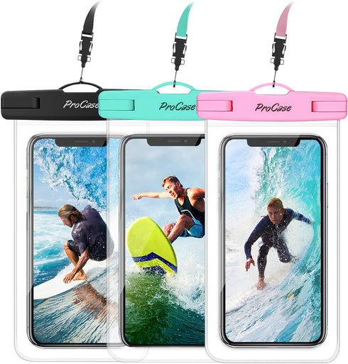 ProCase Universal Waterproof Pouch up to 7", Cellphone Dry Bag Underwater Case for iPhone 15 14 13 Pro Max 12 11 Xs XR 8 Plus Mini, Galaxy S23 S22...