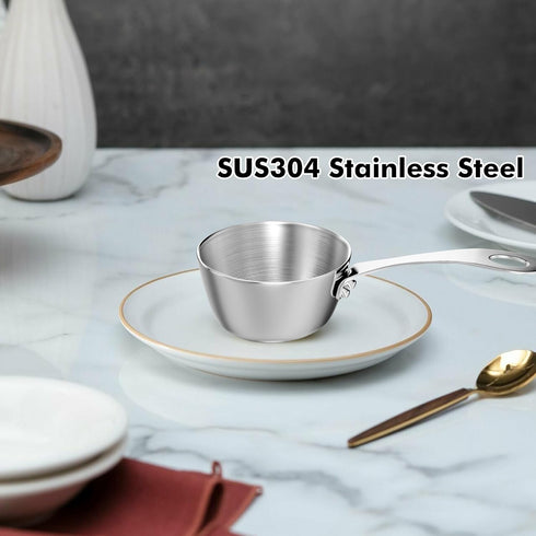 Macevia Mini Sauce Pan,18/8 Stainless Steel Butter Warmer Mini Pan Cooking Sauce Cup with Handle For All Stoves Multipurpose Use for Home Kitchen ...