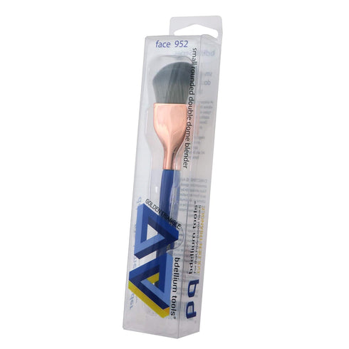 Bdellium Tools Professional Makeup Brush - Golden Triangle 952 Small Rounded Double Dome Blender - With All Vegan and Soft Synthetic Fibers, For A...