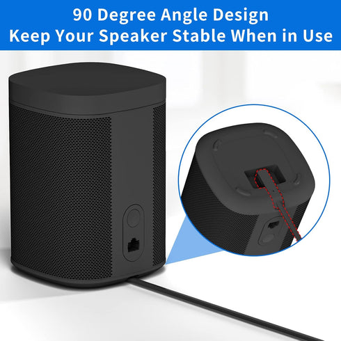 Pair of 1.15Ft Short Power Cord for Sonos One/One SL/Play 1 Speaker Power Cable with 90 Degree Angle - 2 Prong Power Cable Replacement Cord for So...
