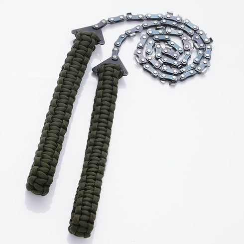 Pocket Chainsaw with Paracord Handle, Folding Chain Hand Saw, Emergency Outdoor Survival Gear for Camping, Hunting, Hiking, Cutting Wood & Tree (A...