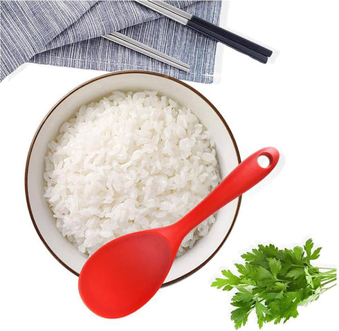 Silicone Rice Paddle Spoon Set of 2,Non Stick Heat Resistant Kitchen Gadge Rice Spoon,Rice Scooper,Rice Spatula,Rice Spoon Paddle,Rice Cooker Spoo...