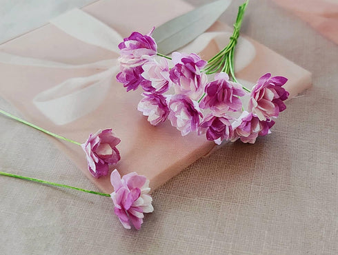 Gypsophila Flower Mulberry Paper Artificial Flowers Wedding Party Decoration DIY Home Decor Craft Cards Supplies Scrapbooking Embellishment (Purpl...