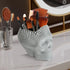 Skull Makeup Brush Holder, Vanity Desk Organizer, Pen & Pencil Holder for Desk - Gothic Home Decor and Horror Gifts for Women...