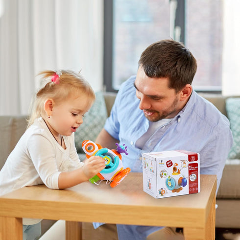 Montessori Sensory Toys for Toddlers, Toddlers Toys for Car Travel, Travel Activities Busy Board Cube for Baby Boys Girls One Year Old 18 Months, ...