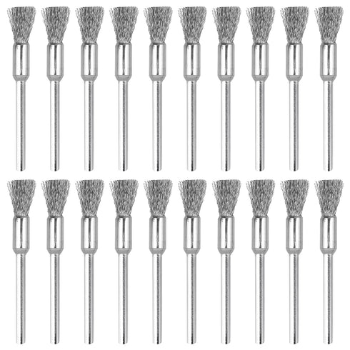 Rocaris 20 Pack Brass Wire Brushes Set, Steel Wire Wheels Pen Brushes Set Kit Accessories for Rotary Tool...