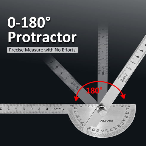 Angle Protractor 0-180 Degrees, Stainless Steel Angle Finder, Double Arms Protractor Ruler Woodworking Degree Protractor Craftsman Measuring Tools...