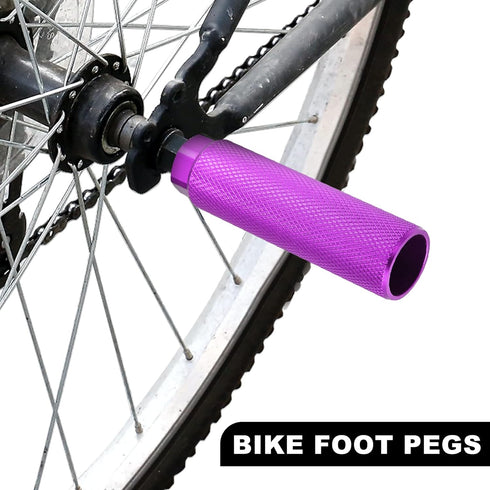 X AUTOHAUX Pair Aluminum Alloy Rear Foot Pegs Footrests Universal Purple for BMX MTB Bike Bicycle Fit 3/8 Inch Axles...
