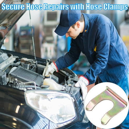 10PCS Brake Line Clips, U Shape Metal Brake Line Clips Brake Line Retainer Brake Hose Bracket Replacement Hose Retaining Clip Brake Hose Lock for ...