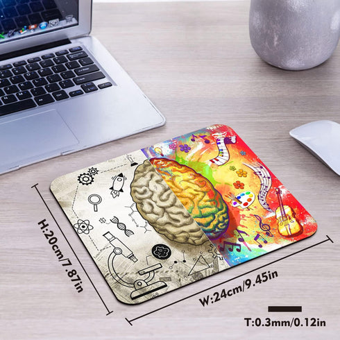 Left and Right Brain Print Art Modern Science Motivational Inspirational Psychology Painting Mouse Pad Office Decoration Mat...