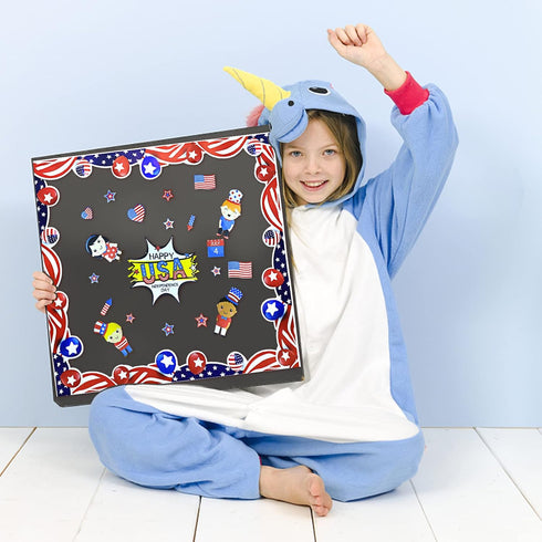 4th of July Bulletin Board Border 65.6ft Independence Day Classroom Blackboard Decoration for School/Office/Party...