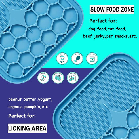 Lick Mat for Dogs, Dog Lick Mat with Suction Cups for Anxiety, Peanut Butter Dog Licking Mat Slow Feeder Dispensing Treater Lick Pad for Dogs Cats...