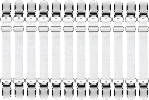 Boao 12 Pcs Bed Sheet Clips Straps Sheet Corner Straps Holder Adjustable Mattress Clips, Elastic Bed Sheet Grippers Straps Suspender Fasteners Hol...
