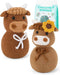 CiyvoLyeen Highland Cow Crochet Kit for Starters Animals Crochet Kit with Step-by-Step Video Tutorials Learn to Crochet Kits Gift Stuffs Crafts fo...