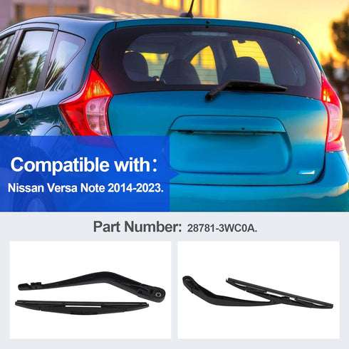 Rear Wiper Arm Blade Nut Set Fits for Nissan Versa Note 2014-2023,Rear Wiper Cover Accessories Assembly,Wiper Cap Set for Back Windshield Window P...