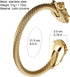 HZMAN Mens Lion CZ Eyes Bracelet Cable Wire Bangle Stainless Steel Gold Plated Biker Punk...