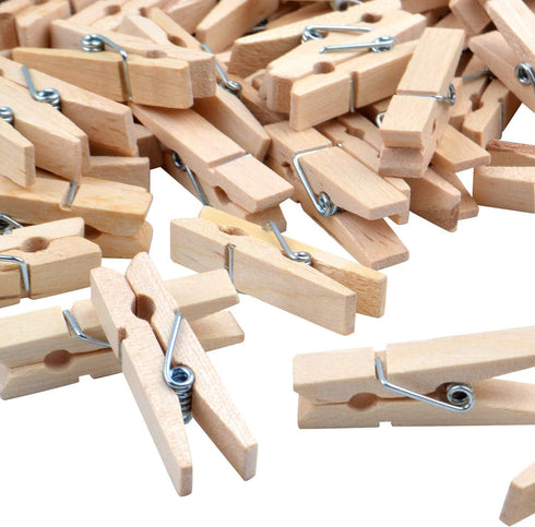 Wooden Craft Pegs, 100 Pieces of Natural Wooden Clothespins Photo Paper Peg Pin Craft Clips for Home School Arts Crafts Decoration - 3.5cm / 1.38 ...