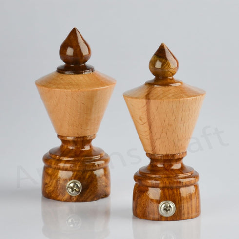 Handmade Wooden Curtain Rod Brackets with Round Finials for Curtains, Natural Rosewood, Home Accessories | Window Treatment | Drapes...