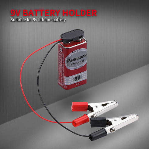 DAIERTEK 10pcs 9V Battery Connector 9 Volt Battery Snap Clip I Type with 2 Pairs of Alligator Clips and 2.1mm X 5.5mm DC Male Power Plug...