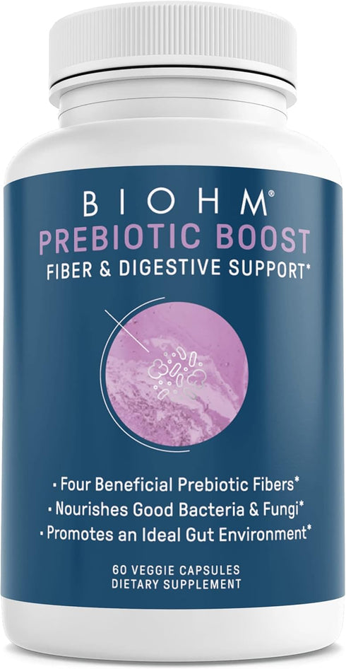 BIOHM Prebiotic Fiber Supplement - 4 Dietary Prebiotic Fiber That Nourishes Good Bacteria and Helps Improves Gut Health & Immune System - Includes...