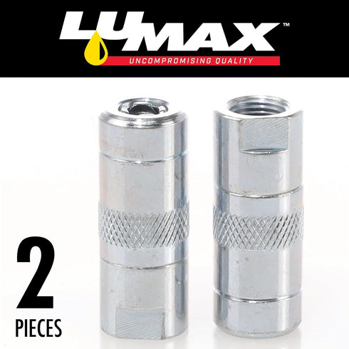 LUMAX LX-1400-2 Silver 1/8" NPT Standard Grease Coupler (Pack of 2). Standard Grease Coupler. Fits All 1/8" NPT Threads. 4500 PSI (310 Bar) Maximu...