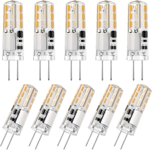 DiCUNO G4 LED Bulbs 12V 1.2W T3 10W Halogen Bulbs Replacement, JC Type G4 Bi-Pin Base Light Bulbs Non-dimmable, Warm White 3000K, 120 Lumens for L...