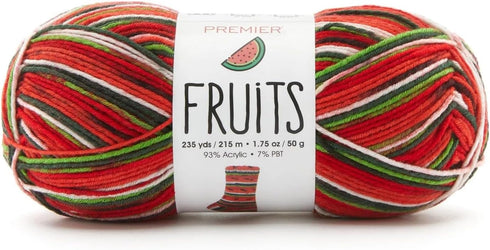 Premier Yarns Fruits Yarn, Acrylic Yarn for Crocheting and Knitting, 235 yds, Watermelon...