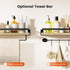 AMADA HOMEFURNISHING Bathroom Shelves with Towel Bar, Floating Shelves, Wall Shelves for Bathroom/Living Room/Kitchen/Bedroom, Light Brown Shelves...