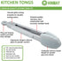 Mini Silicone Tongs 7-Inch Small Salad Tongs, Set of 3 (White)...