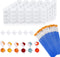 20 Strips 120 Pots Empty Paint Strips Paint Containers with lids Mini Paint Pods Cup Pots 20 Pieces Paint Brushes Arts Crafts Supplies for Kids Cl...