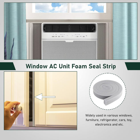 Window AC Foam Weather Stripping, Non-Adhesive Foam Seal Strip for Window Air Conditioner, 2 inch x 1 inch x 6.5 feet Sealer Gap Foam Tape...